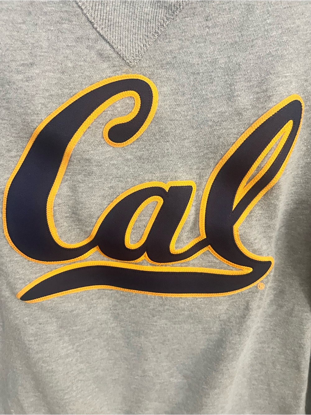Cal crewneck Sweatshirt in Grey with Navy and Gold